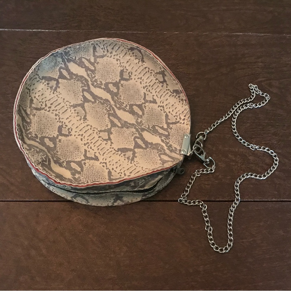 Veranda Couture Geometric Python Print Lambskin Leather Wristlet